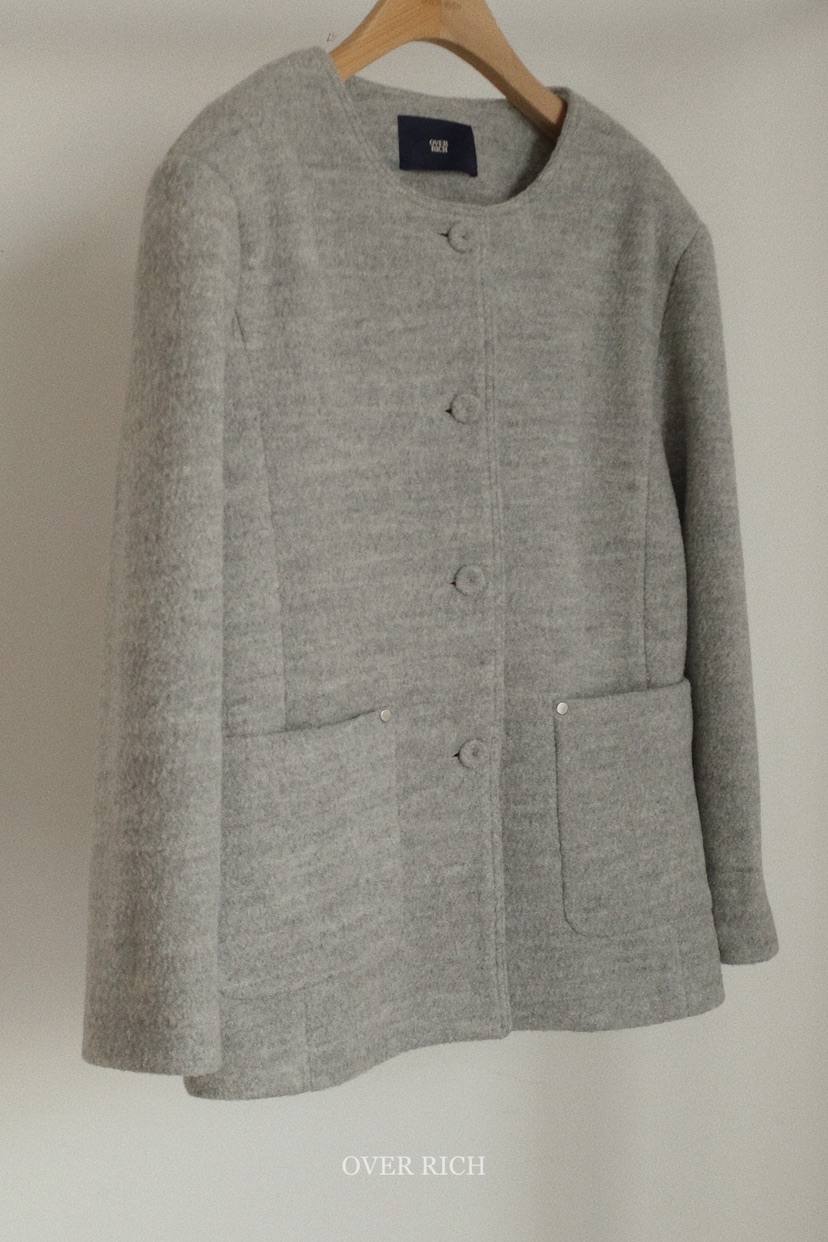 OVER RICH韓國直郵㊣女裝新品時尚職業人氣休閑熱賣夾克花呢OVER RICH夾克圖色1