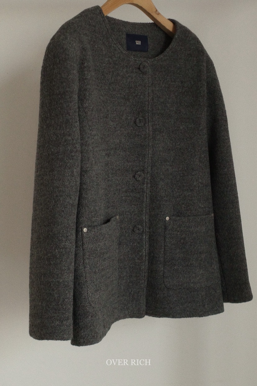 OVER RICH韓國直郵㊣女裝新品時尚職業人氣休閑熱賣夾克花呢OVER RICH夾克圖色2