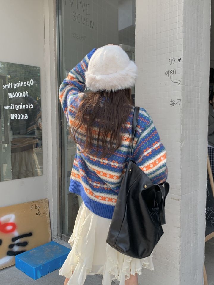 STAY HERE東大門㊣實拍女士新品休閑真品人氣時尚職業針織衫STAY HERE針織衫