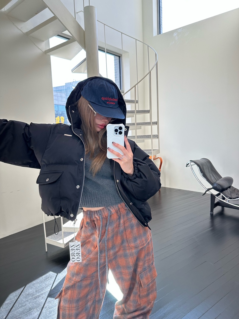 ZEROZERO韓國直郵㊣女士新品人氣休閑時尚職業熱賣短款棉服ZEROZERO短款棉服