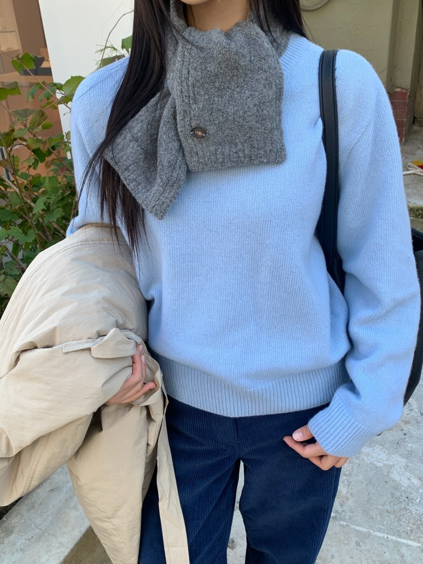 A Flan東大門㊣直郵女裝新款推薦職業25秋冬休閑針織衫V領A:FLAN EDITION針織衫