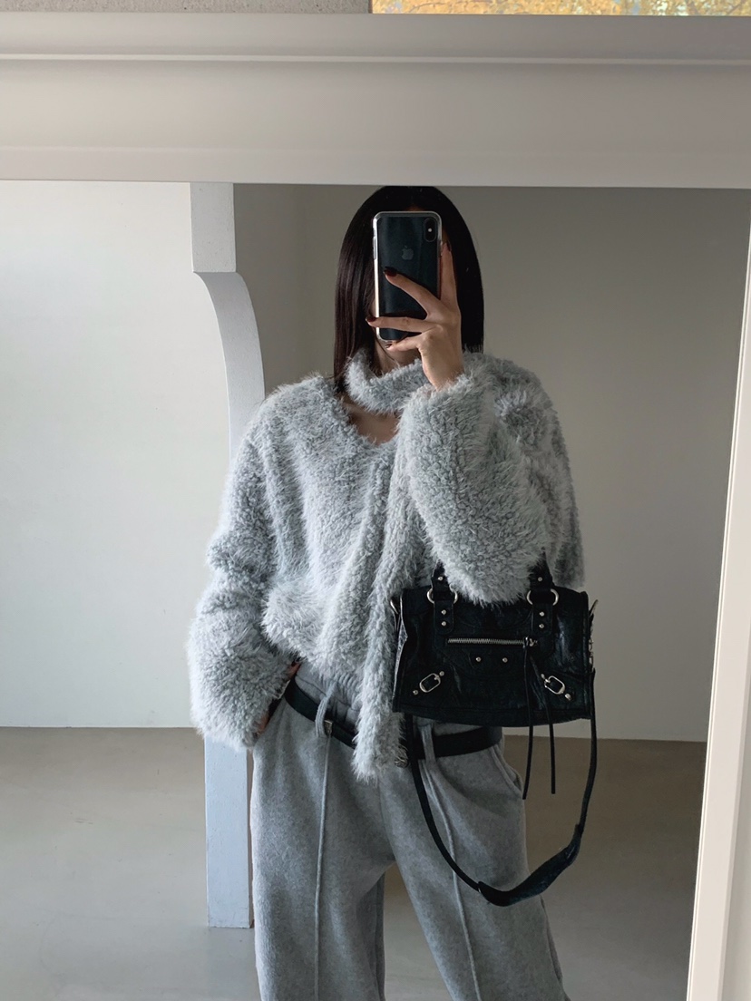 VERANDA東大門㊣代購女裝新品休閑25秋冬職業衛衣含圍巾毛皮VERANDA衛衣