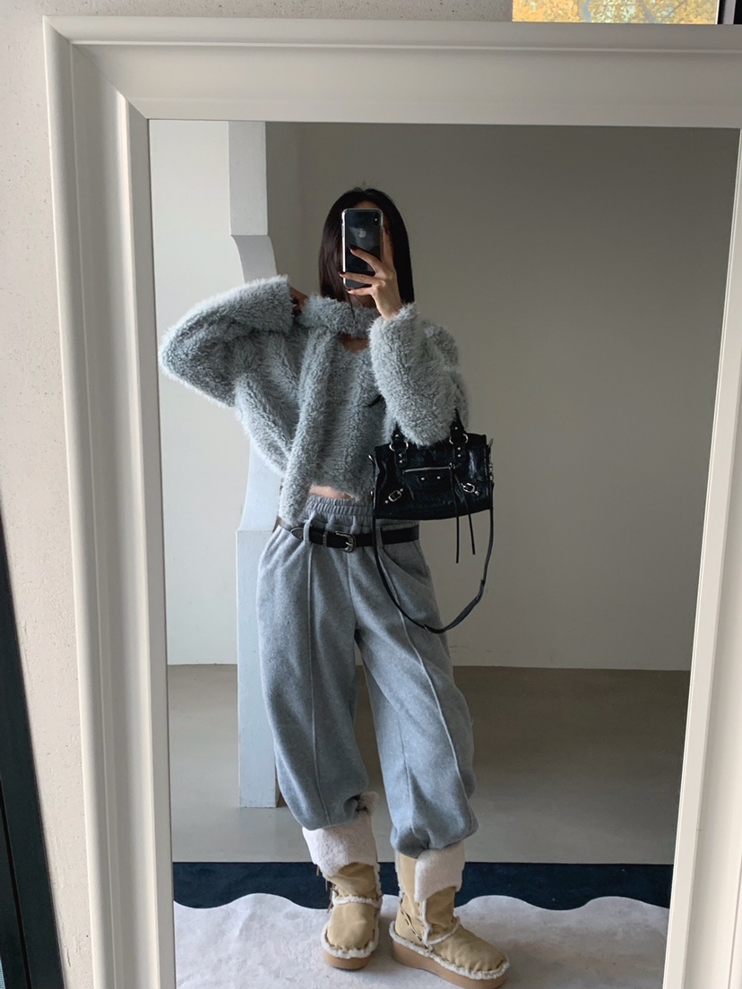 VERANDA東大門㊣代購女裝新品休閑25秋冬職業衛衣含圍巾毛皮VERANDA衛衣