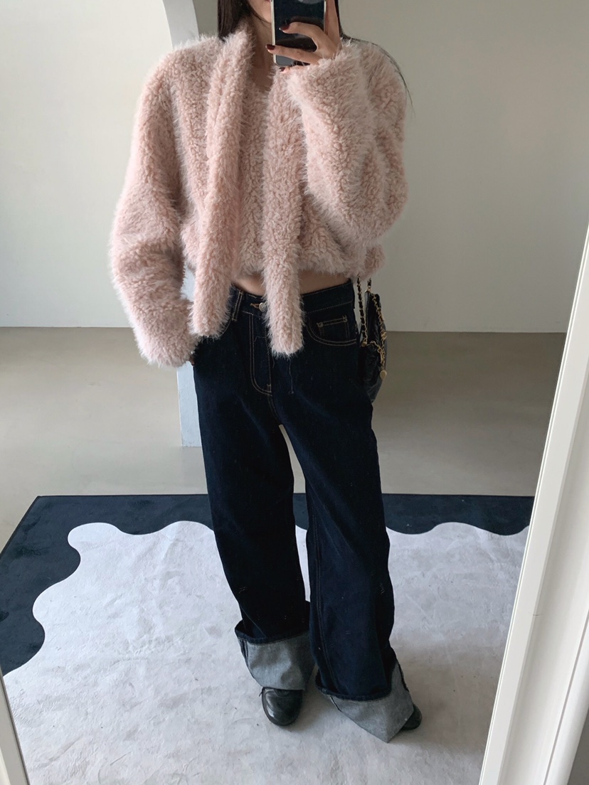 VERANDA東大門㊣代購女裝新品休閑25秋冬職業衛衣含圍巾毛皮VERANDA衛衣