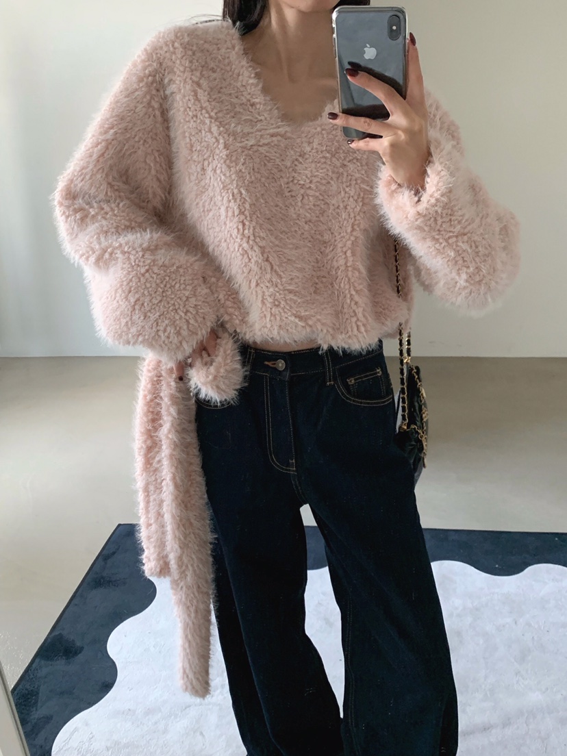 VERANDA東大門㊣代購女裝新品休閑25秋冬職業衛衣含圍巾毛皮VERANDA衛衣