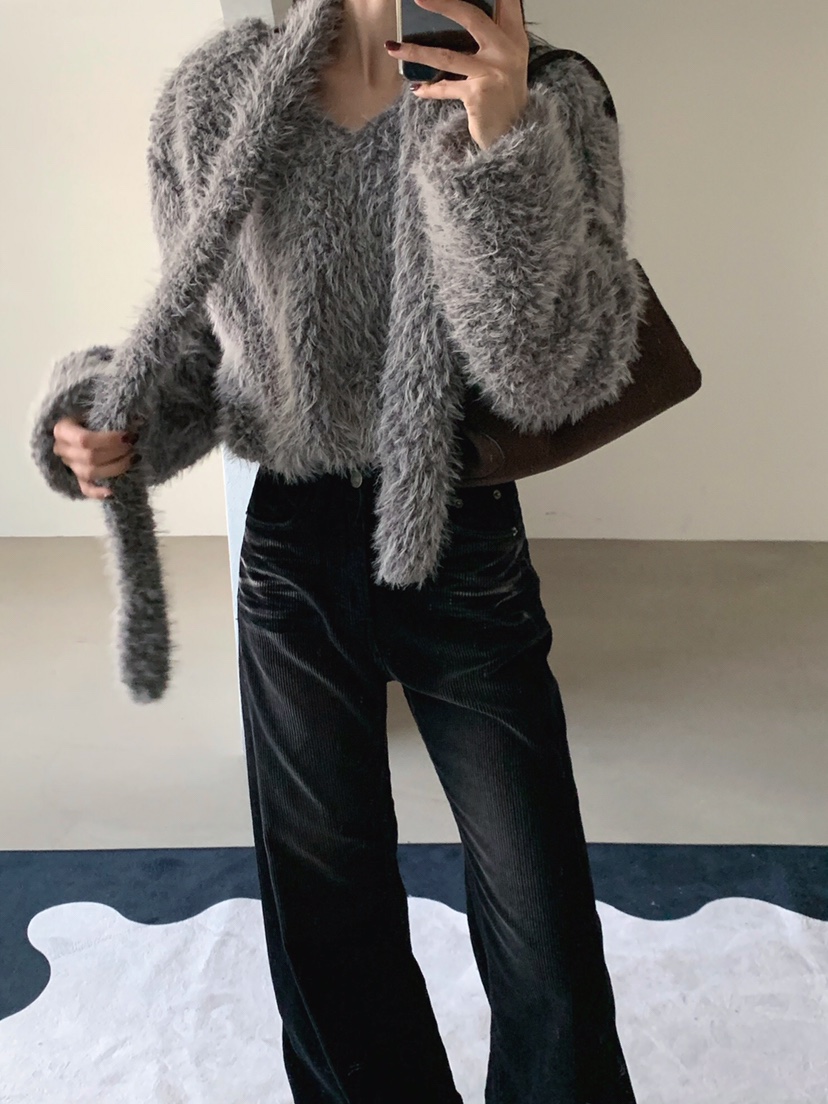 VERANDA東大門㊣代購女裝新品休閑25秋冬職業衛衣含圍巾毛皮VERANDA衛衣