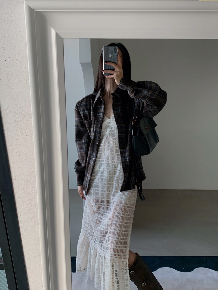 VERANDA東大門㊣代購女裝新品人氣熱賣25秋冬推薦連衣裙網眼VERANDA連衣裙