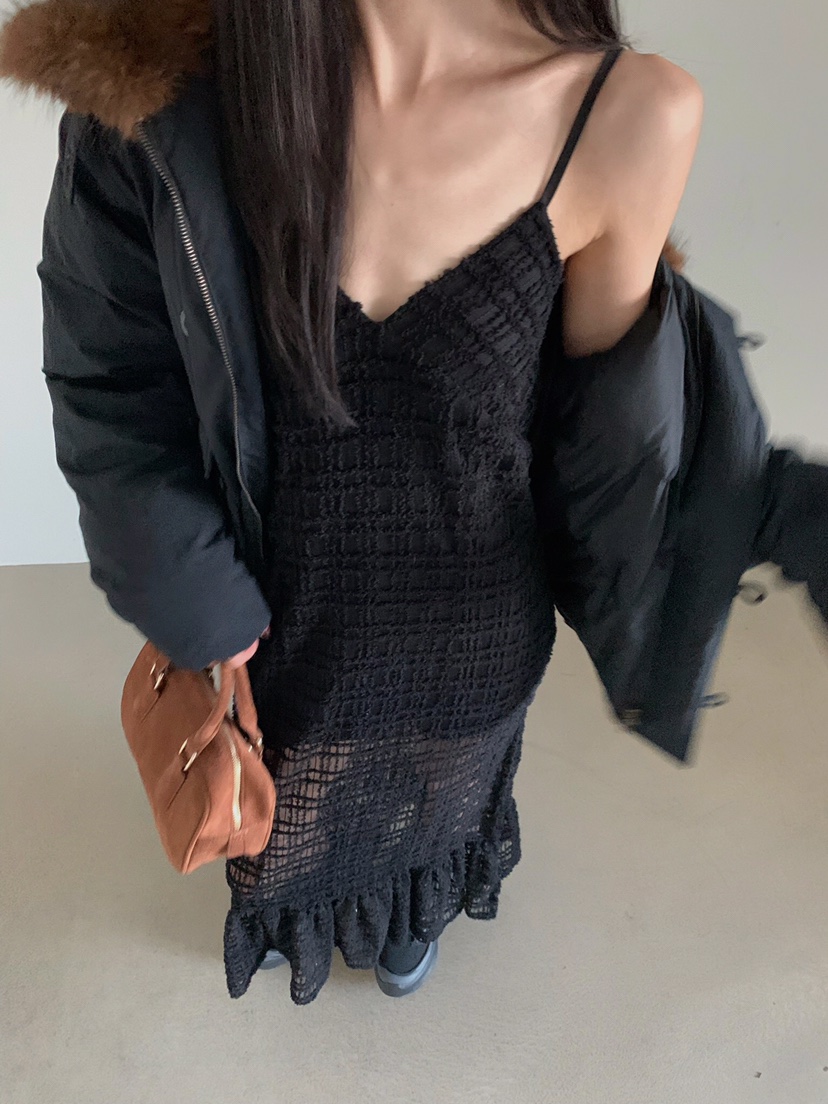 VERANDA東大門㊣代購女裝新品人氣熱賣25秋冬推薦連衣裙網眼VERANDA連衣裙