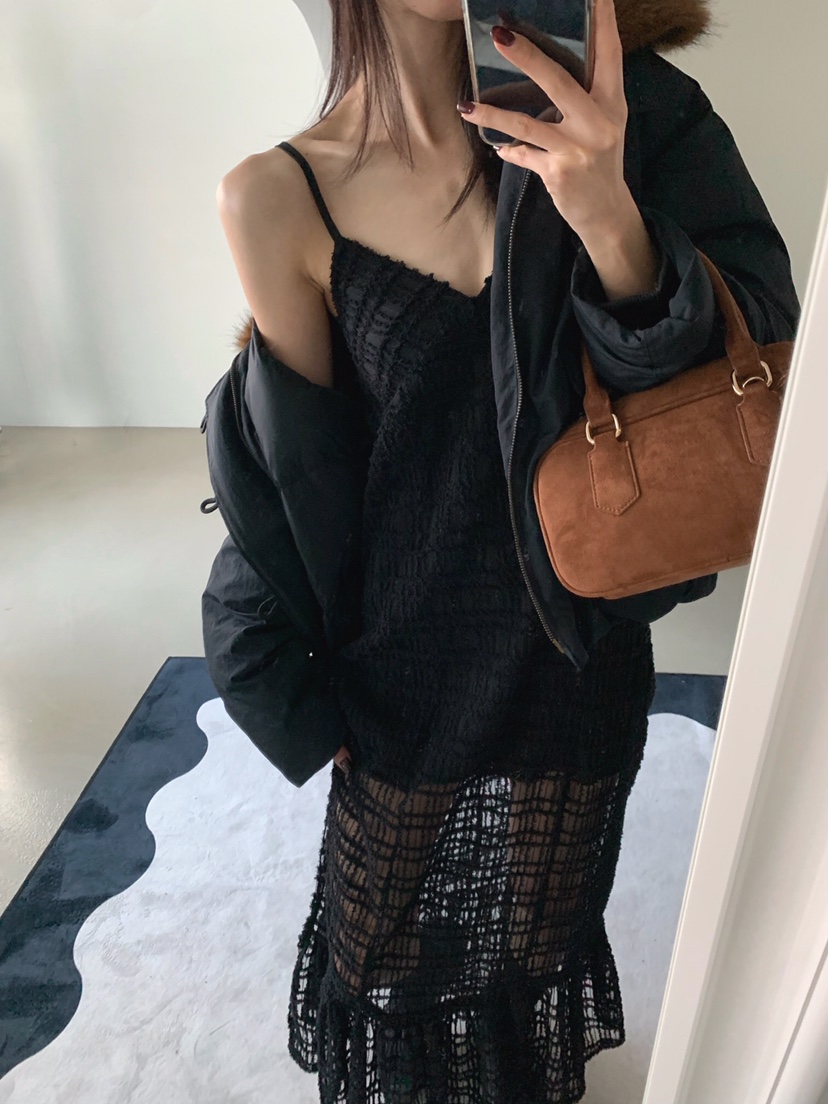 VERANDA東大門㊣代購女裝新品人氣熱賣25秋冬推薦連衣裙網眼VERANDA連衣裙