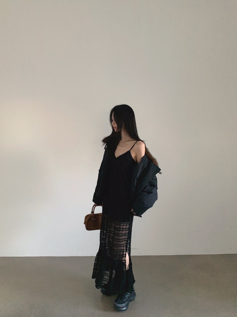 VERANDA東大門㊣代購女裝新品人氣熱賣25秋冬推薦連衣裙網眼VERANDA連衣裙