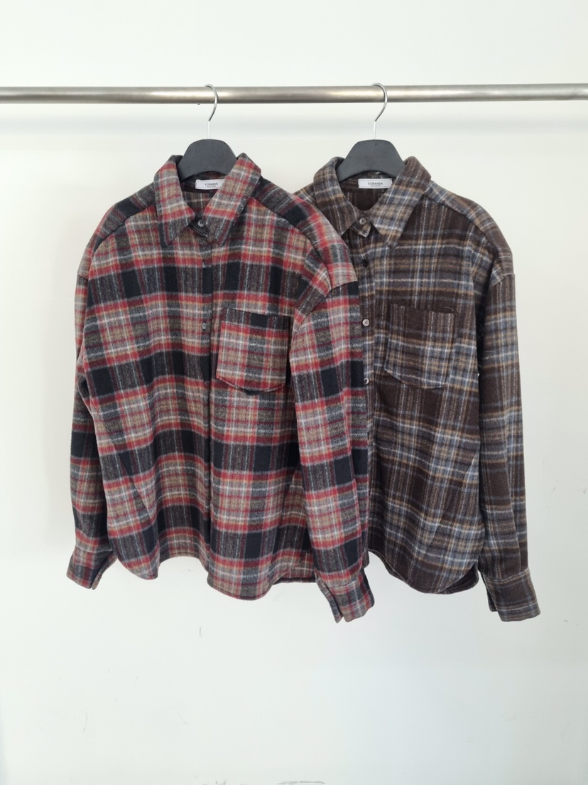 VERANDA韓國直郵㊣女士新款推薦職業熱賣真品襯衫蕾絲衫格子VERANDA襯衫/蕾絲衫