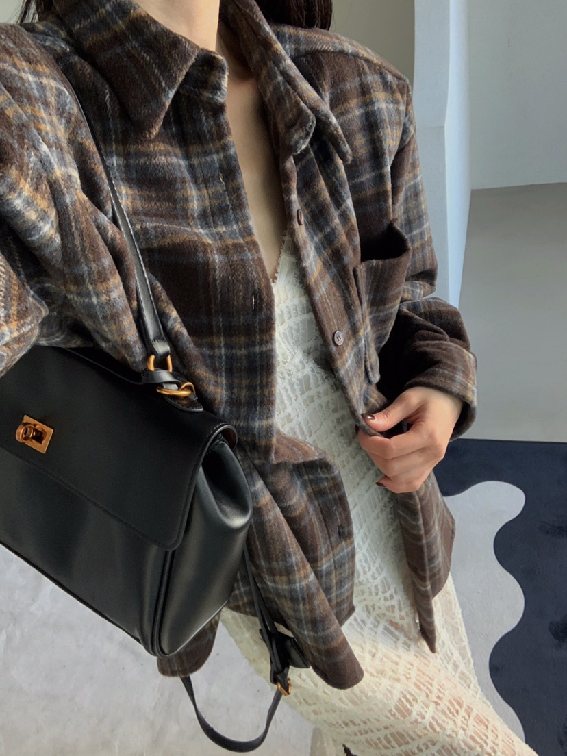 VERANDA韓國直郵㊣女士新款推薦職業熱賣真品襯衫蕾絲衫格子VERANDA襯衫/蕾絲衫