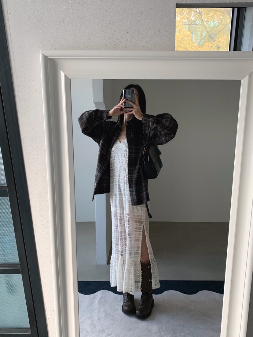 VERANDA韓國直郵㊣女士新款推薦職業熱賣真品襯衫蕾絲衫格子VERANDA襯衫/蕾絲衫