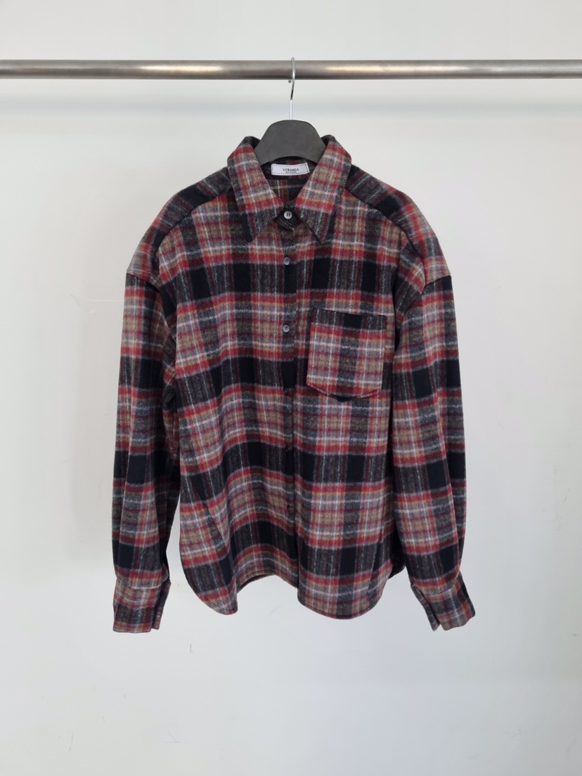 VERANDA韓國直郵㊣女士新款推薦職業熱賣真品襯衫蕾絲衫格子VERANDA襯衫/蕾絲衫圖色1