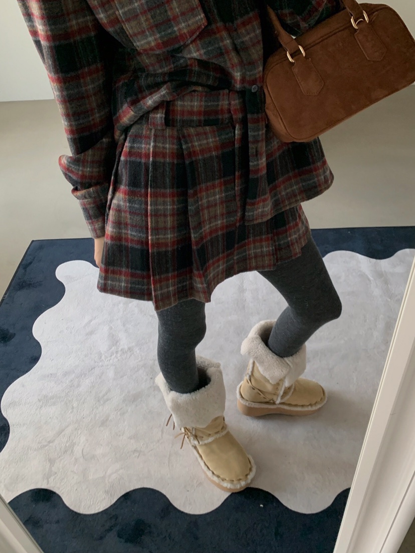 VERANDA東大門㊣代購女裝新款職業真品熱賣25秋冬休閑短裙格子VERANDA短裙