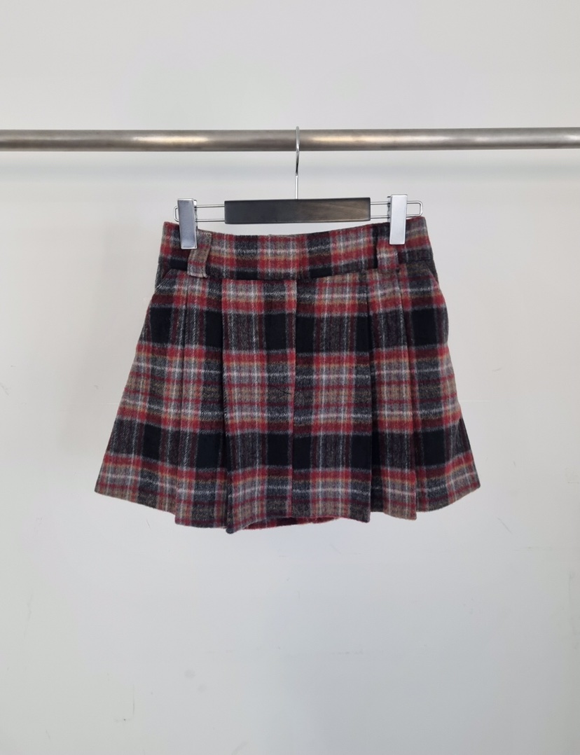 VERANDA東大門㊣代購女裝新款職業真品熱賣25秋冬休閑短裙格子VERANDA短裙圖色1