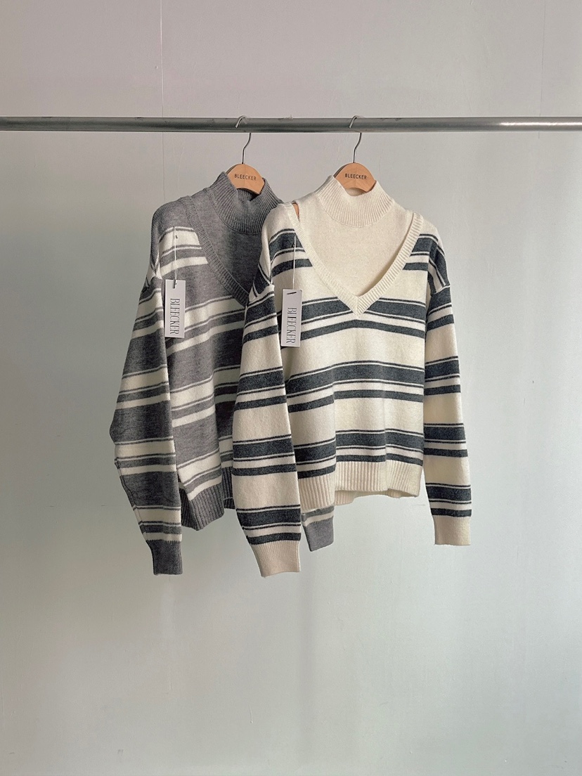 BLEECKER東大門㊣實拍女士新品休閑25秋冬人氣職業真品針織衫BLEECKER針織衫