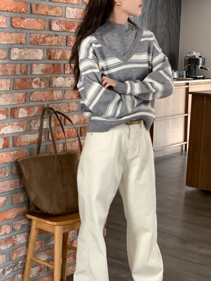 BLEECKER東大門㊣實拍女士新品休閑25秋冬人氣職業真品針織衫BLEECKER針織衫