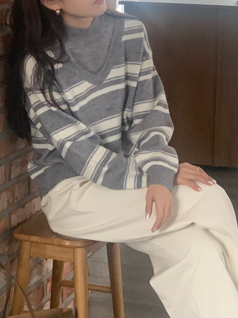 BLEECKER東大門㊣實拍女士新品休閑25秋冬人氣職業真品針織衫BLEECKER針織衫