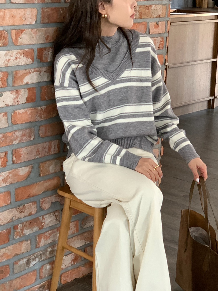 BLEECKER東大門㊣實拍女士新品休閑25秋冬人氣職業真品針織衫BLEECKER針織衫