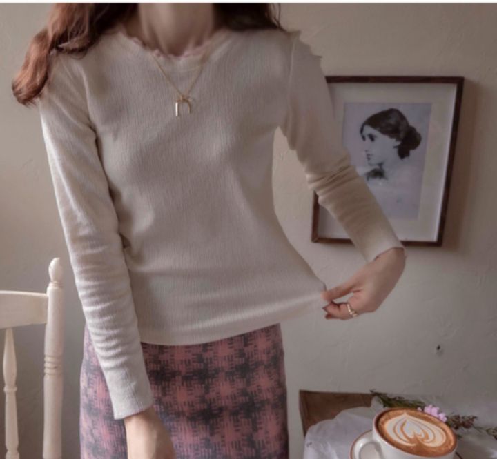 HEY/TO SEWING東大門㊣實拍女士新款時尚推薦25秋冬長袖T恤BY HEY/TO SEWING長袖T恤