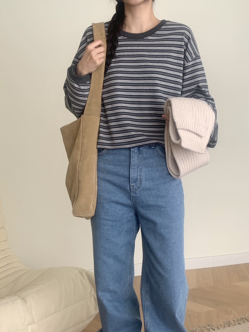 WOOD東大門㊣實拍女裝新品職業休閑25秋冬推薦時尚真品長袖T恤WOOD長袖T恤