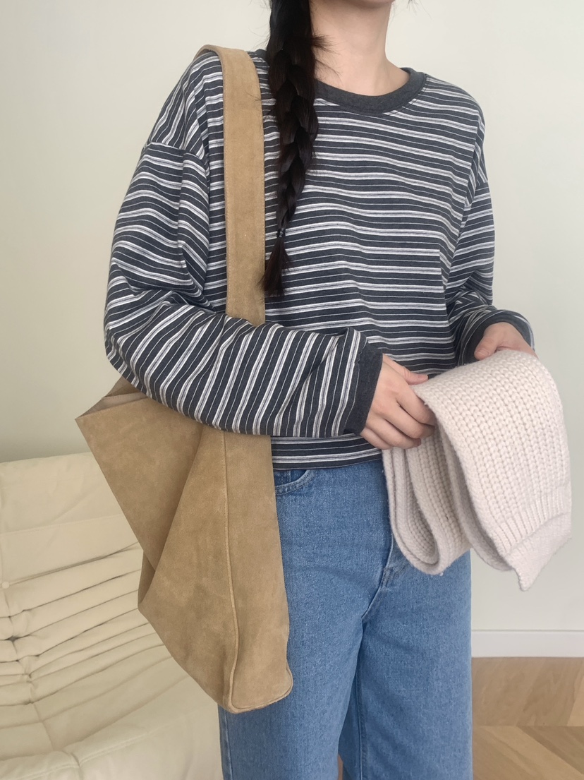 WOOD東大門㊣實拍女裝新品職業休閑25秋冬推薦時尚真品長袖T恤WOOD長袖T恤