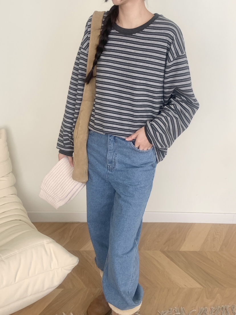 WOOD東大門㊣實拍女裝新品職業休閑25秋冬推薦時尚真品長袖T恤WOOD長袖T恤