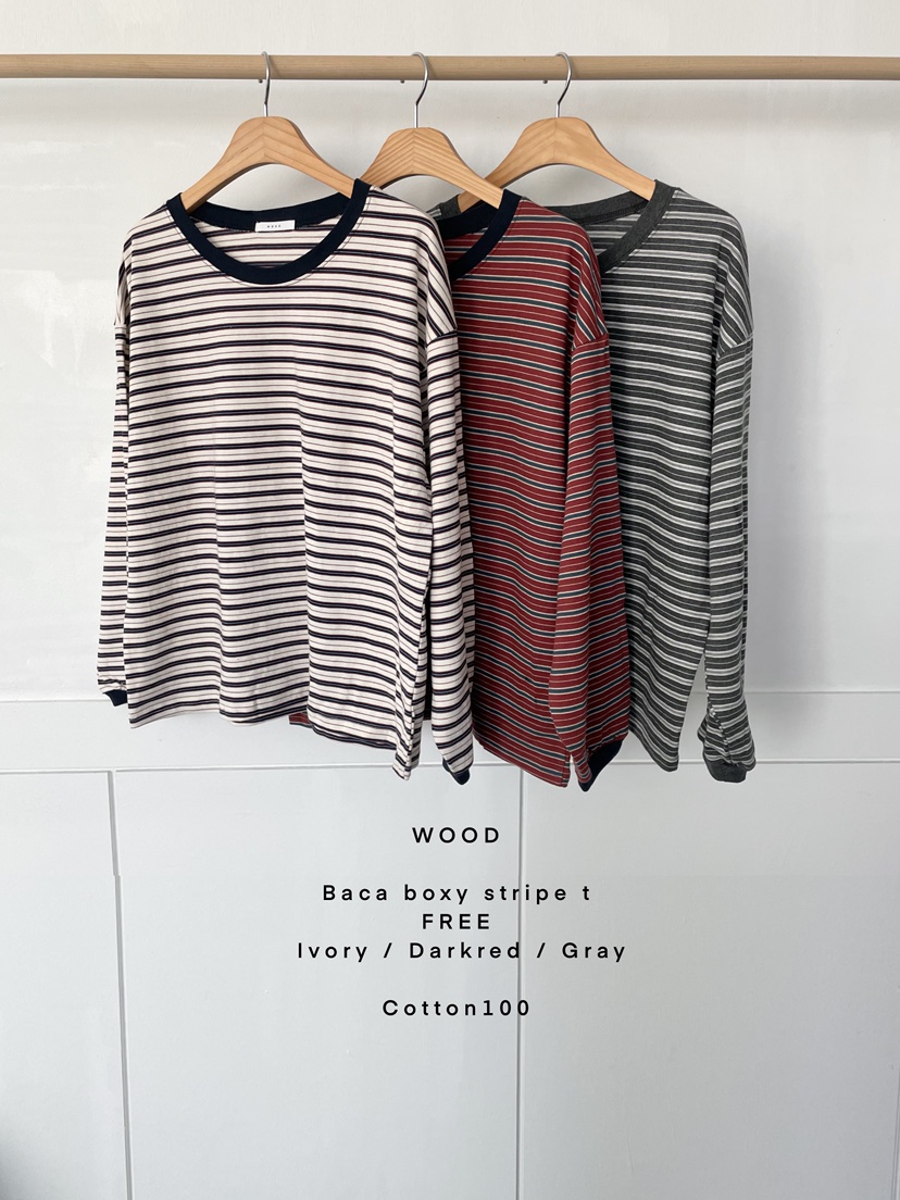 WOOD東大門㊣實拍女裝新品職業休閑25秋冬推薦時尚真品長袖T恤WOOD長袖T恤圖色2左二色