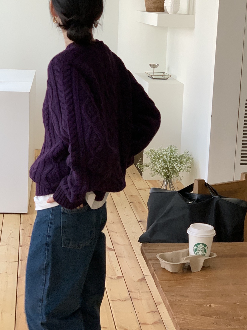 WOOD韓國代購㊣女士新款人氣時尚熱賣職業真品25秋冬針織衫WOOD針織衫