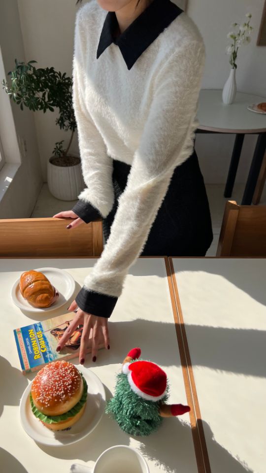 HEY/TO SEWING韓國代購㊣女士新品真品人氣時尚針織衫安哥拉BY HEY/TO SEWING針織衫