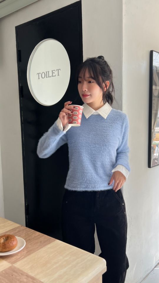 HEY/TO SEWING韓國代購㊣女士新品真品人氣時尚針織衫安哥拉BY HEY/TO SEWING針織衫