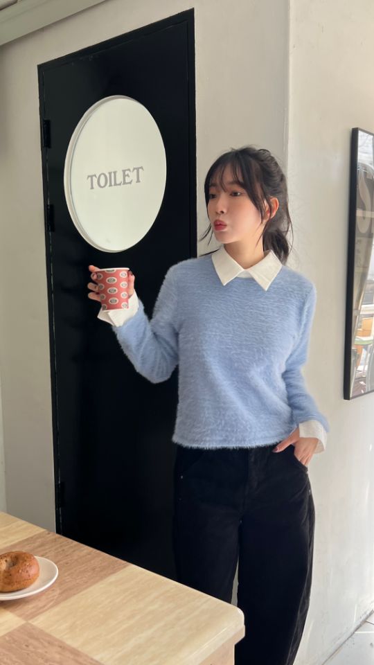 HEY/TO SEWING韓國代購㊣女士新品真品人氣時尚針織衫安哥拉BY HEY/TO SEWING針織衫