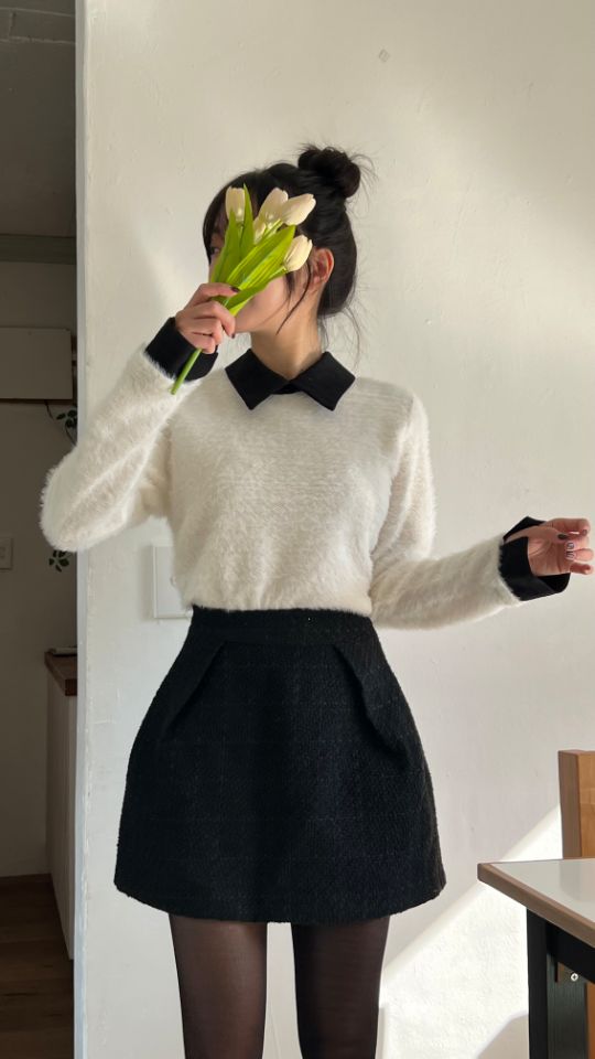 HEY/TO SEWING韓國代購㊣女士新品真品人氣時尚針織衫安哥拉BY HEY/TO SEWING針織衫圖色2