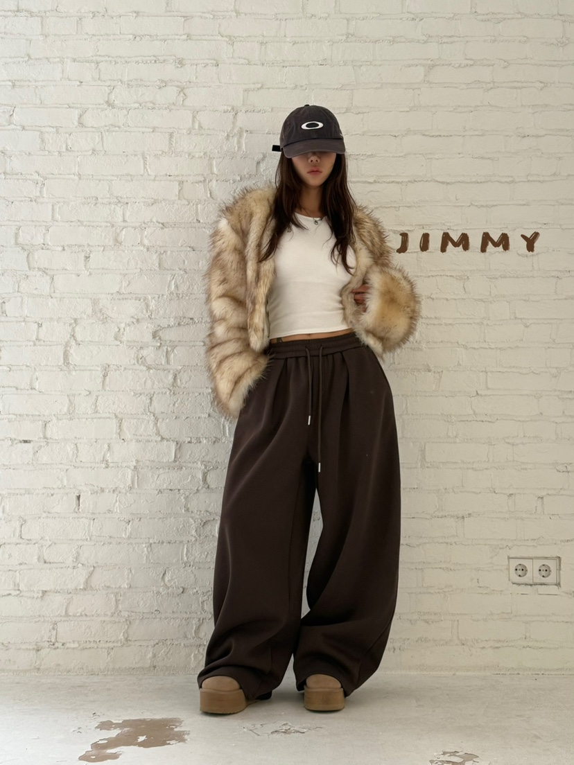 JIMMY東大門㊣實拍女士新款25秋冬熱賣推薦職業時尚休閑褲抓絨JIMMY/REMAKE休閑褲