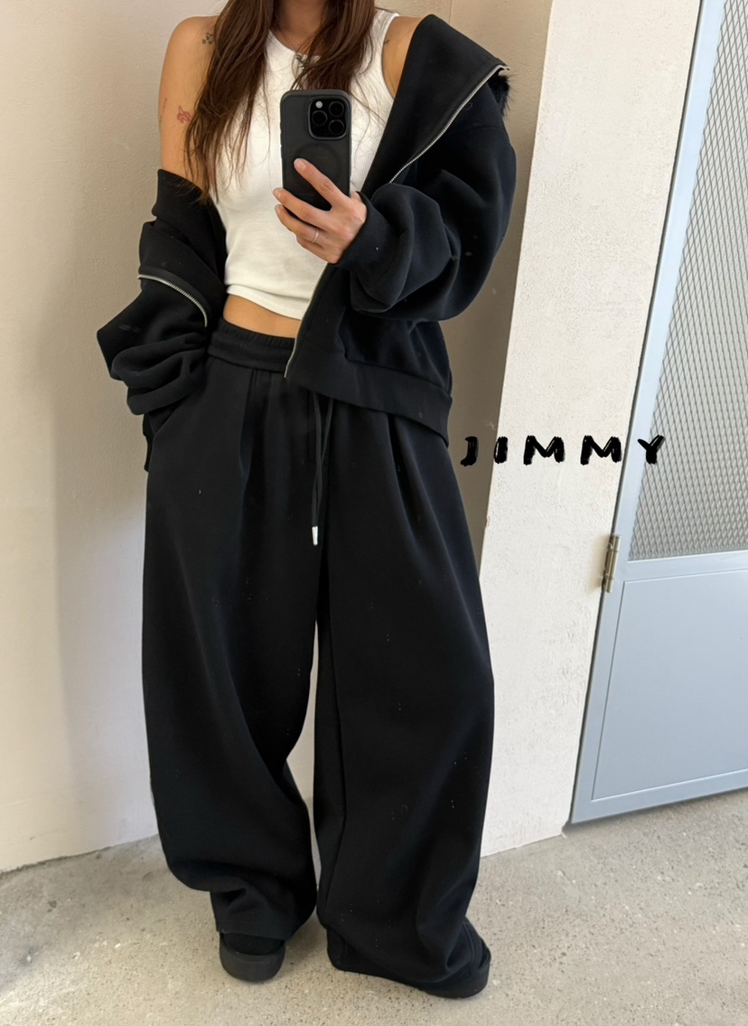 JIMMY東大門㊣實拍女士新款25秋冬熱賣推薦職業時尚休閑褲抓絨JIMMY/REMAKE休閑褲