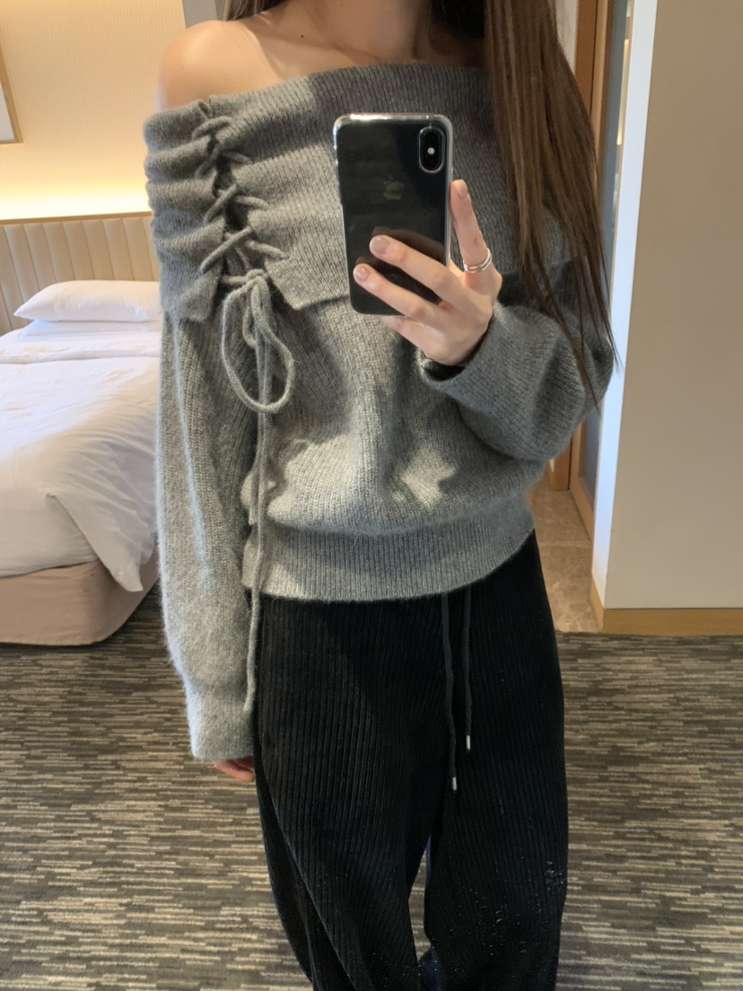 LEGACY東大門㊣代購女裝新品推薦熱賣人氣真品針織衫浣熊露肩LEGACY針織衫