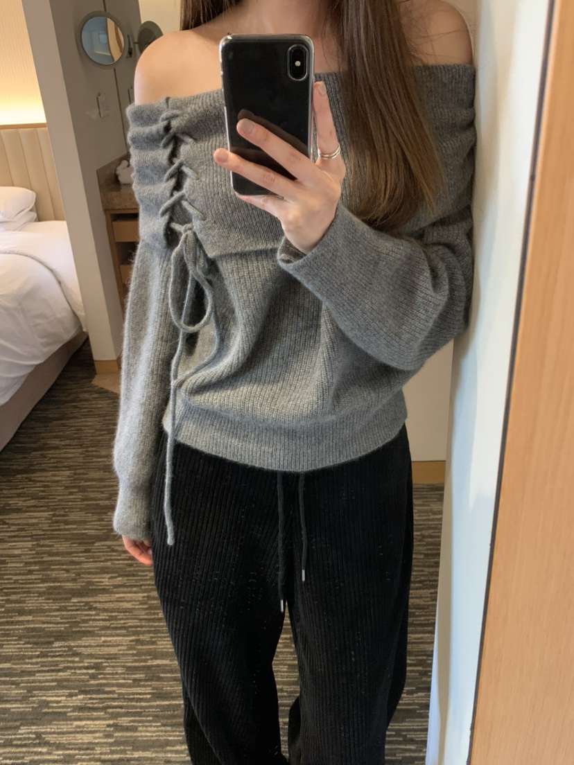 LEGACY東大門㊣代購女裝新品推薦熱賣人氣真品針織衫浣熊露肩LEGACY針織衫