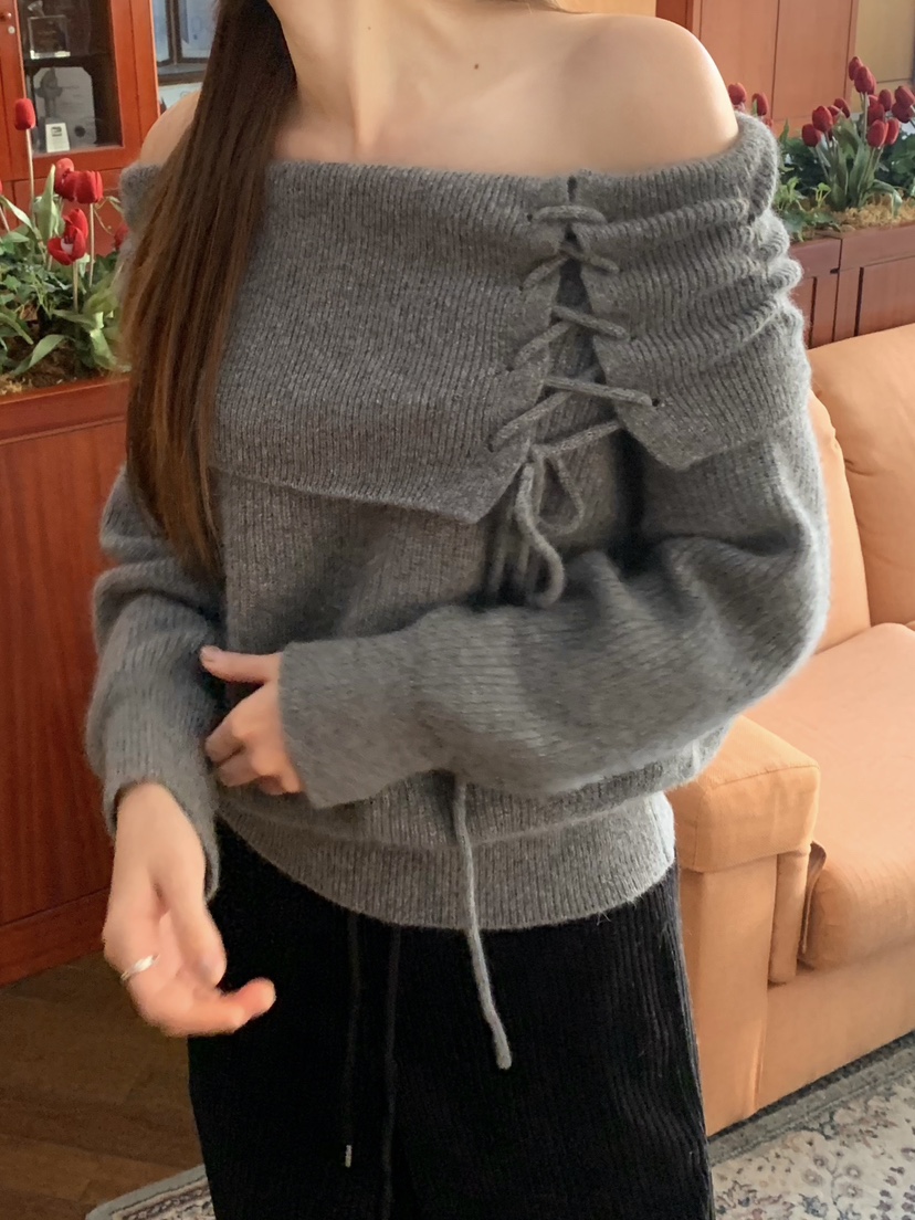 LEGACY東大門㊣代購女裝新品推薦熱賣人氣真品針織衫浣熊露肩LEGACY針織衫