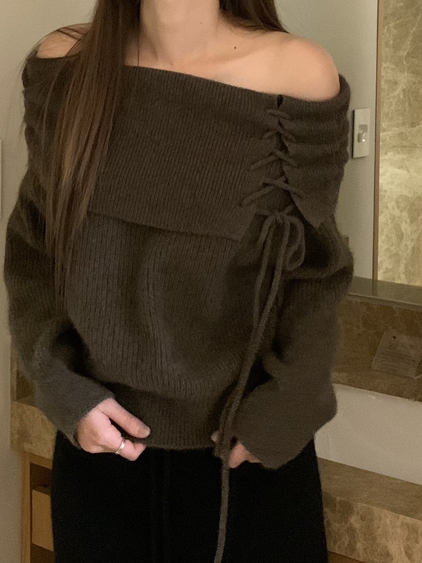 LEGACY東大門㊣代購女裝新品推薦熱賣人氣真品針織衫浣熊露肩LEGACY針織衫