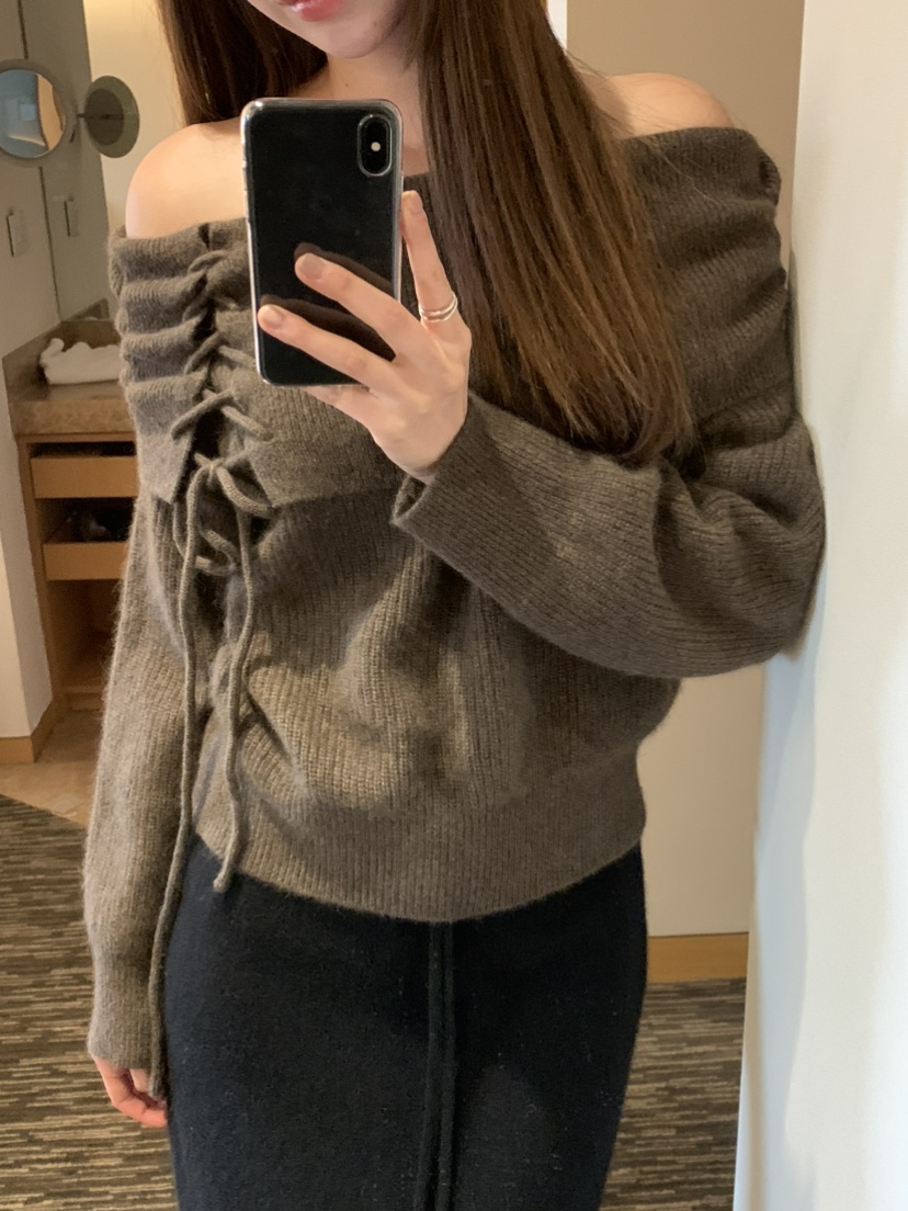 LEGACY東大門㊣代購女裝新品推薦熱賣人氣真品針織衫浣熊露肩LEGACY針織衫