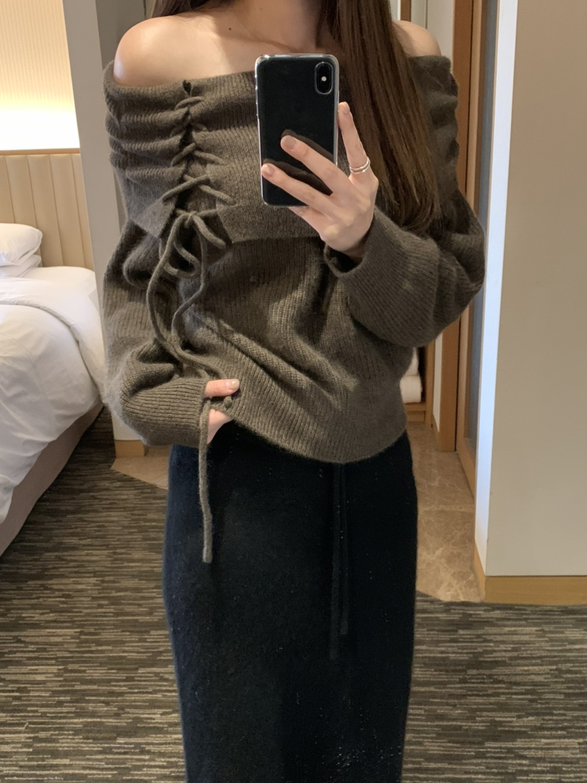 LEGACY東大門㊣代購女裝新品推薦熱賣人氣真品針織衫浣熊露肩LEGACY針織衫