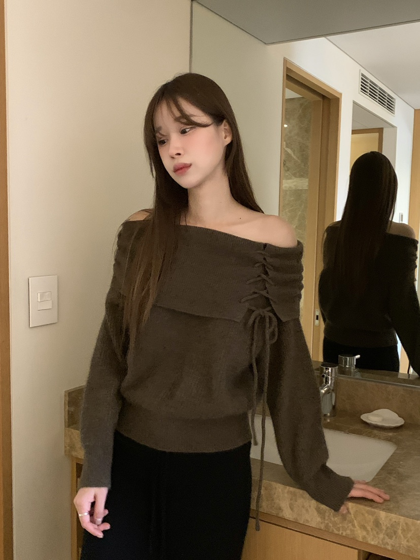 LEGACY東大門㊣代購女裝新品推薦熱賣人氣真品針織衫浣熊露肩LEGACY針織衫