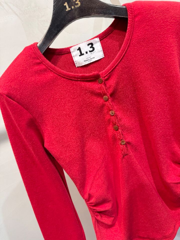 1.3東大門㊣代購女裝新品休閑職業真品25秋冬推薦長袖T恤紐扣1.3長袖T恤