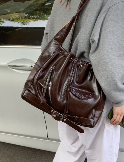 POSH BLUE東大門㊣實拍女裝新款推薦人氣職業單肩斜跨包口袋POSH BLUE單肩/斜跨包