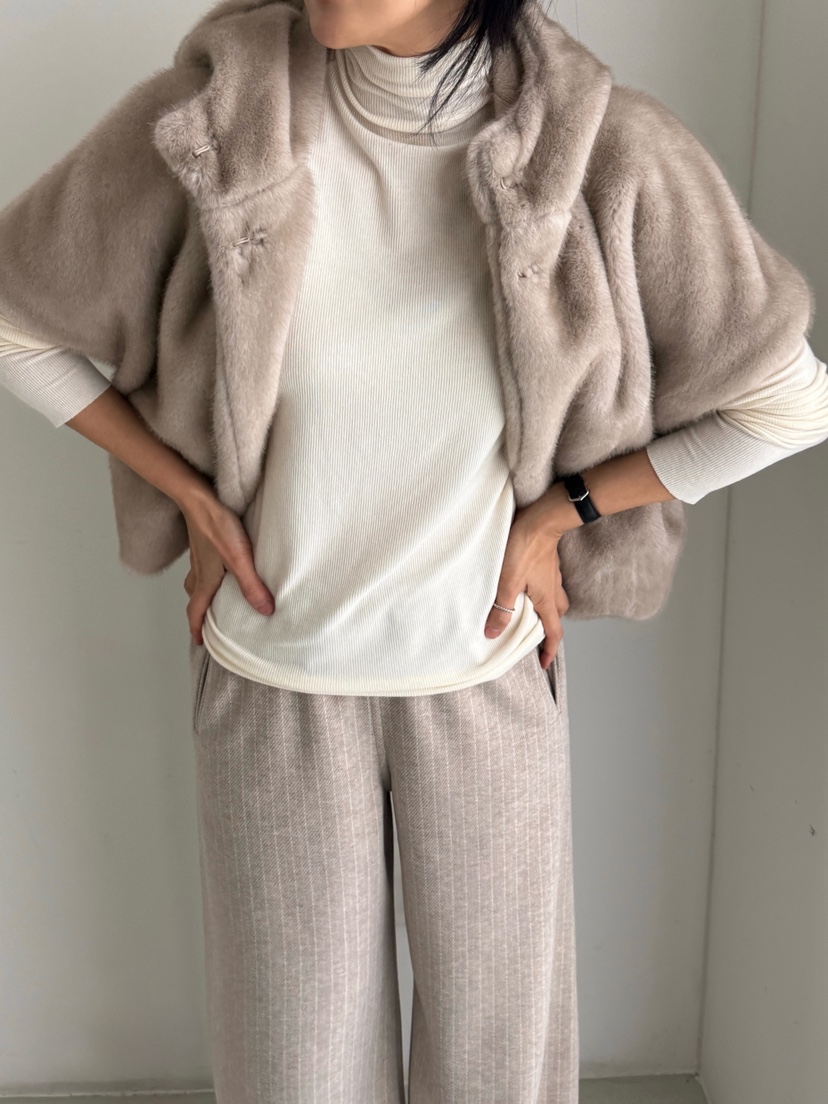 HEIZE東大門㊣代購女裝新品時尚25秋冬休閑短款大衣貂皮連帽HEIZE短款大衣