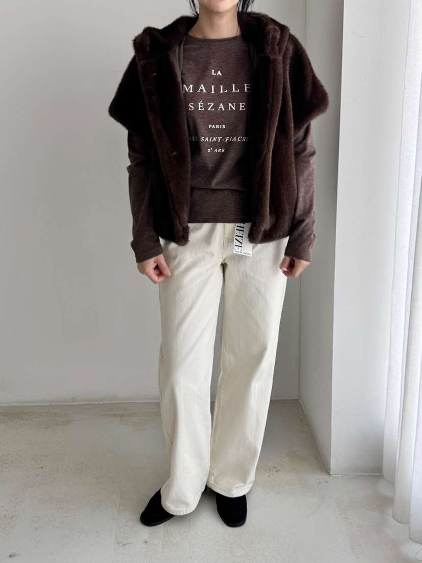 HEIZE東大門㊣代購女裝新品時尚25秋冬休閑短款大衣貂皮連帽HEIZE短款大衣