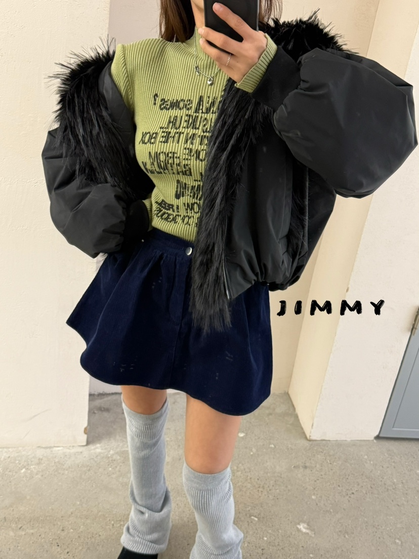 JIMMY韓國直郵㊣女士新品推薦熱賣時尚職業25秋冬真品夾克毛絨JIMMY/REMAKE夾克