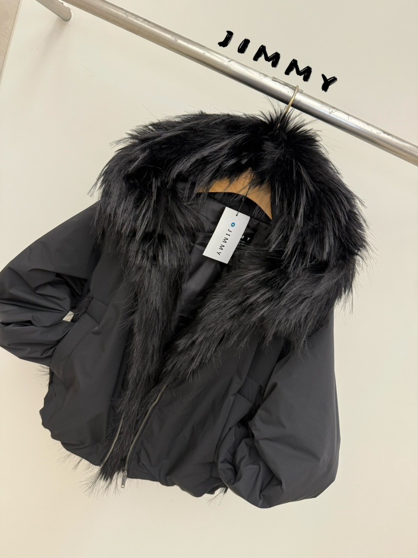 JIMMY韓國直郵㊣女士新品推薦熱賣時尚職業25秋冬真品夾克毛絨JIMMY/REMAKE夾克圖色1
