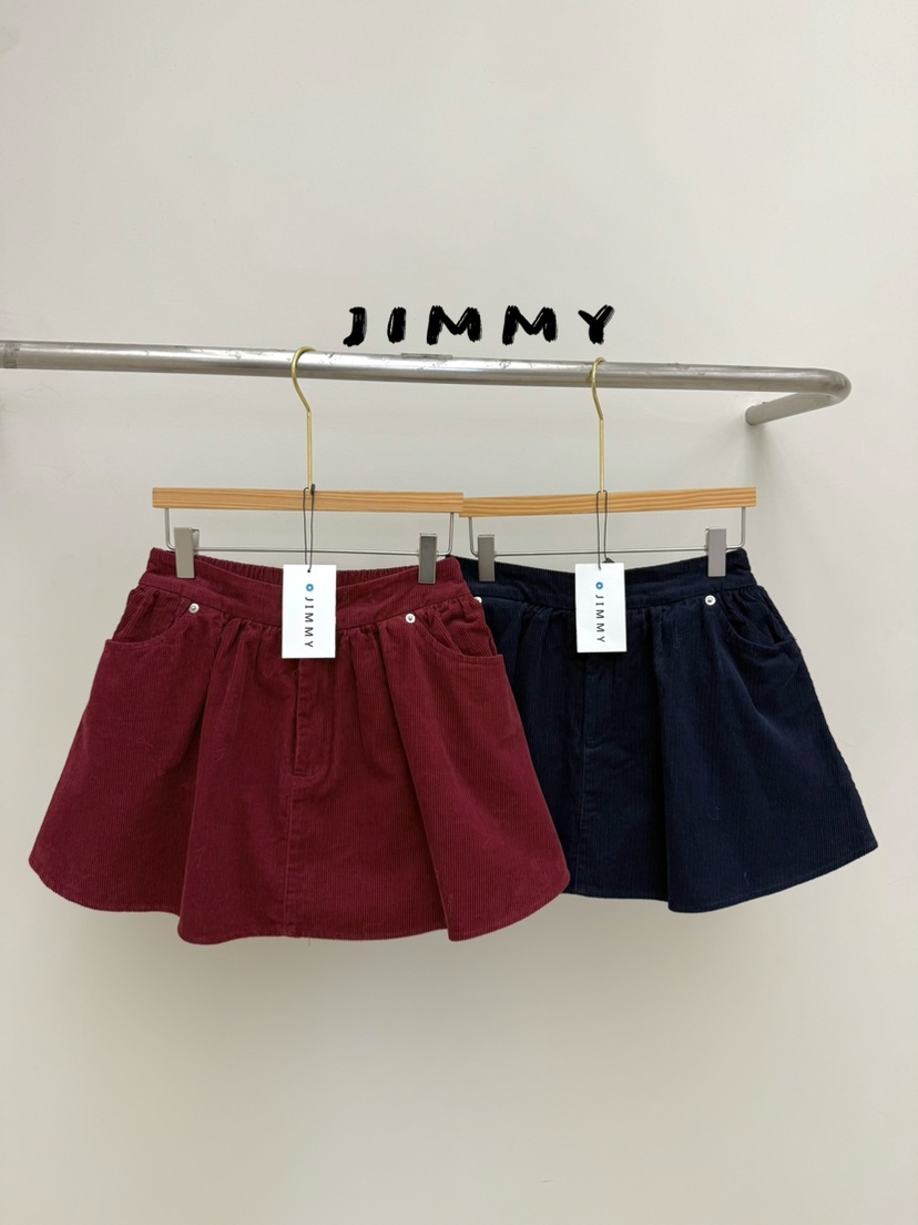 JIMMY東大門㊣直郵女裝新款時尚人氣休閑25秋冬推薦短裙燈芯絨JIMMY/REMAKE短裙